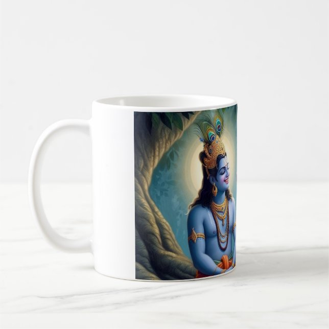 Das göttliche Duo: Mahadev und Shrikrishna Masterp Kaffeetasse (Links)