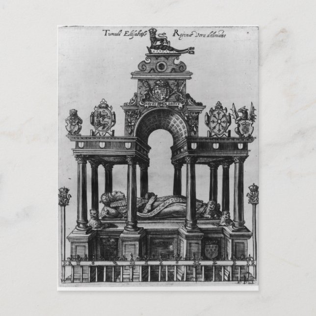 Das Grabmal von Elisabeth I, 1620 Postkarte (Vorderseite)
