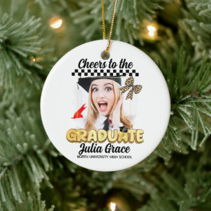Das Graduate White Custom Foto Keramik Ornament