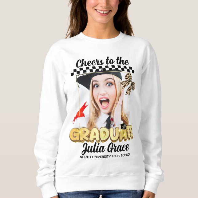 Das Graduate White Custom Foto Sweatshirt (Vorderseite)
