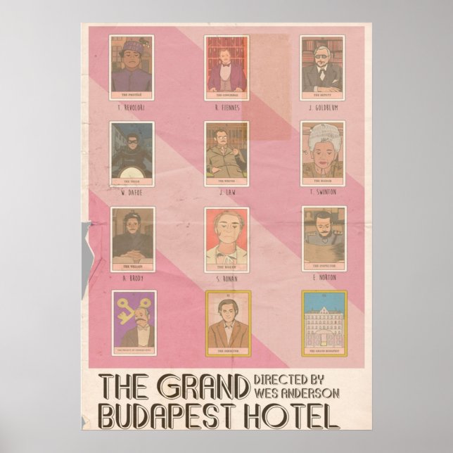 Das Grand Budapest Hotel Tarot Vintag Poster (Vorne)