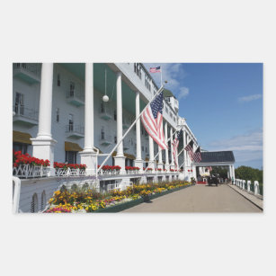 Das Grand Hotel auf der Insel Mackinac, Michigan Rechteckiger Aufkleber