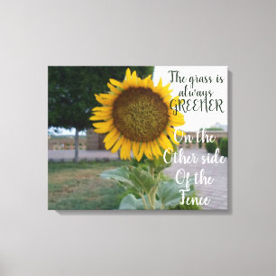 Das Gras ist immer eine grünere Sonnenblume Leinwa Leinwanddruck