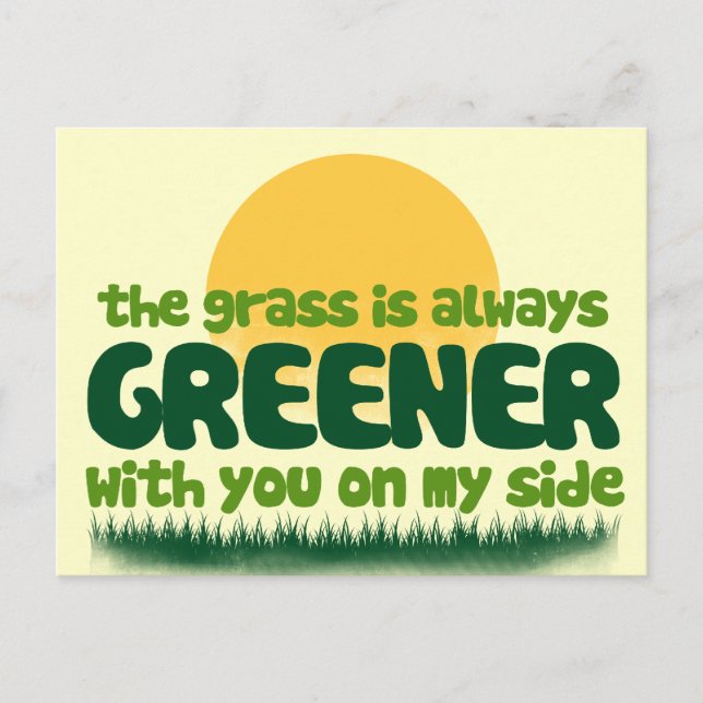 Das Gras ist immer grüner Postkarte (Vorderseite)