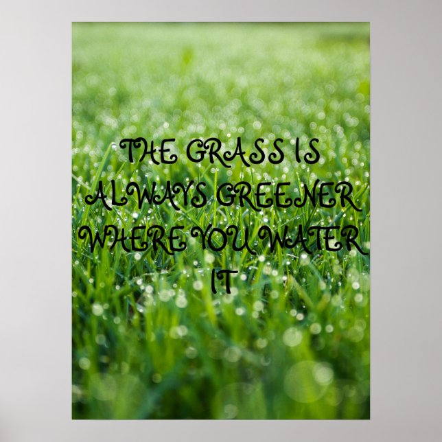 Das Gras ist immer grüner, wo man es gießt Poster (Vorne)