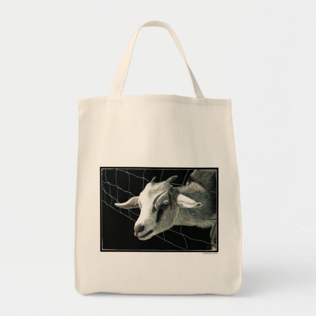 "Das Gras ist immer grüner..." Ziege Tote Bag Tragetasche (Vorne)