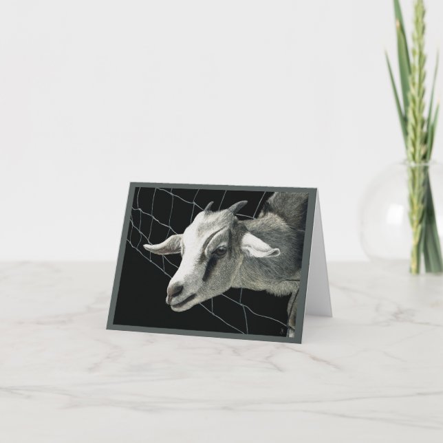 "Das Gras ist immer grüner" - Ziegenkarte Karte (Vorderseite)