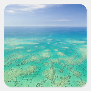 Das Great Barrier Reef, Luftansicht von Green Quadratischer Aufkleber