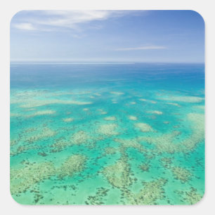 Das Great Barrier Reef, Luftbild von Green Quadratischer Aufkleber