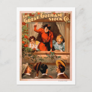 Das Great Gotham Stock Co. Theaterplakat Postkarte