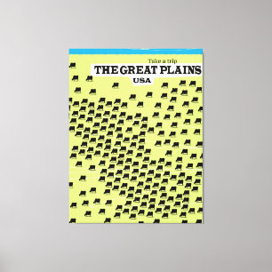Das Great Plains USA Reiseplakat. Leinwanddruck