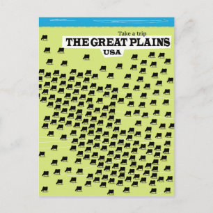 Das Great Plains USA Reiseplakat. Postkarte