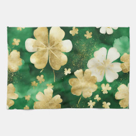 Das Green und Gold St Patrick's Day Kleeblatt Geschirrtuch