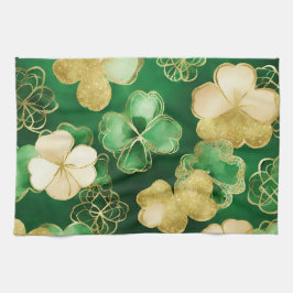 Das Green und Gold St Patrick's Day Kleeblatt Geschirrtuch