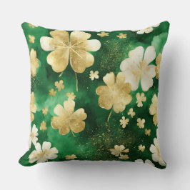 Das Green und Gold St Patrick's Day Kleeblatt Kissen