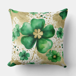 Das Green und Gold St Patrick's Day Kleeblatt Kissen
