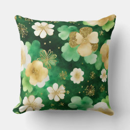 Das Green und Gold St Patrick's Day Kleeblatt Kissen