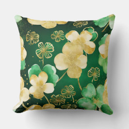 Das Green und Gold St Patrick's Day Kleeblatt Kissen