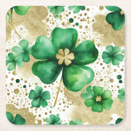 Das Green und Gold St Patrick's Day Kleeblatt Rechteckiger Pappuntersetzer