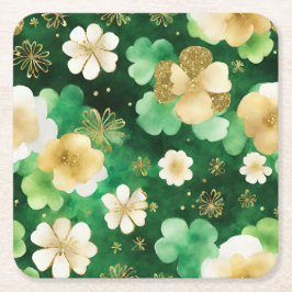 Das Green und Gold St Patrick's Day Kleeblatt Rechteckiger Pappuntersetzer