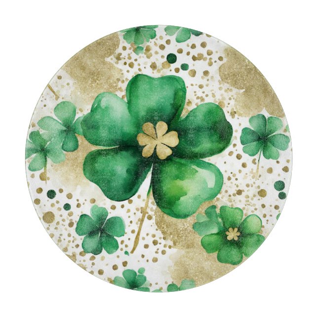 Das Green und Gold St Patrick's Day Kleeblatt Schneidebrett (Vorderseite)