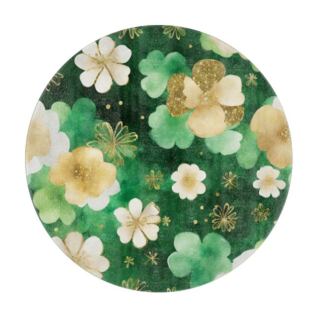 Das Green und Gold St Patrick's Day Kleeblatt Schneidebrett (Vorderseite)
