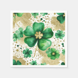 Das Green und Gold St Patrick's Day Kleeblatt Serviette