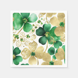 Das Green und Gold St Patrick's Day Kleeblatt Serviette