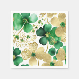 Das Green und Gold St Patrick's Day Kleeblatt Serviette
