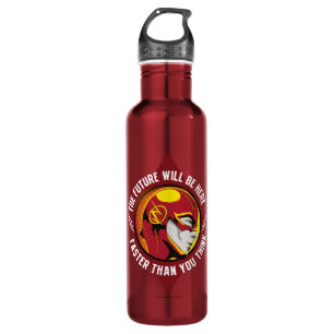 Das grelle   "die Zukunft ist hier " Edelstahlflasche