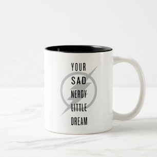 Das grelle   "Ihr trauriger Nerdy kleiner Traum " Zweifarbige Tasse