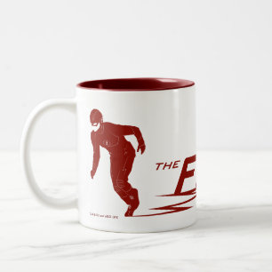 Das grelle   Superheld-Namen-Logo Zweifarbige Tasse
