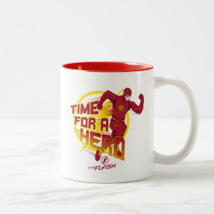Das grelle   "Zeit für einen Held" Grafik Zweifarbige Tasse