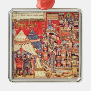 Das griechische Lager und die Stadt von Troja Silbernes Ornament