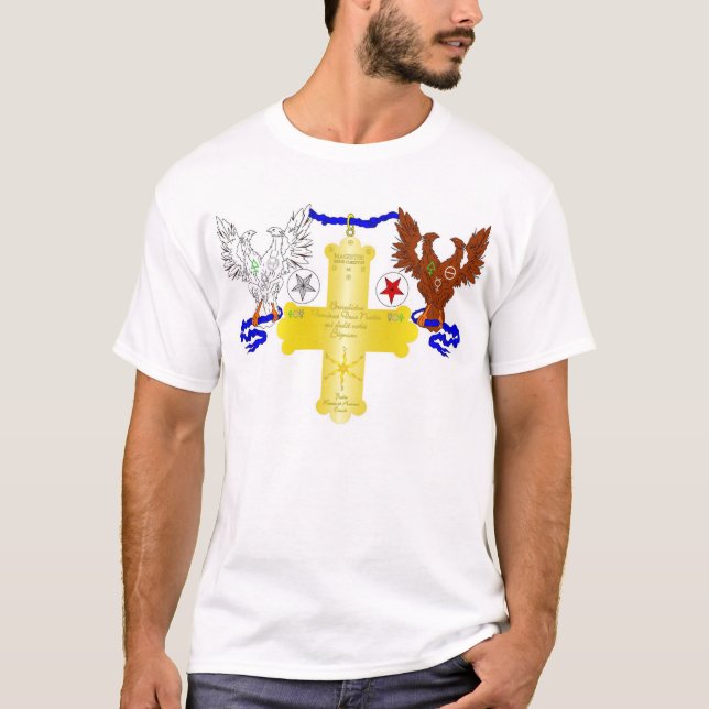Das großartige Rosen-Kreuz T-Shirt (Vorderseite)