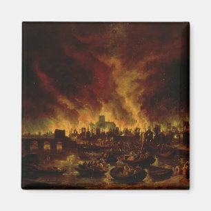 Das große Feuer Londons im Jahr 1666 Magnet