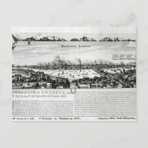 Das große Feuer Londons im Jahr 1666 Postkarte