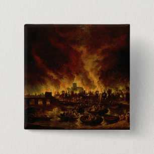 Das große Feuer von London im Jahre 1666 Button