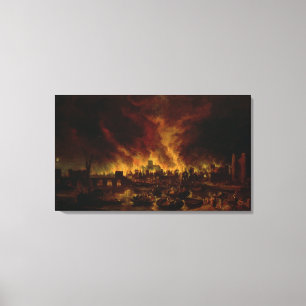 Das große Feuer von London im Jahre 1666 Leinwanddruck