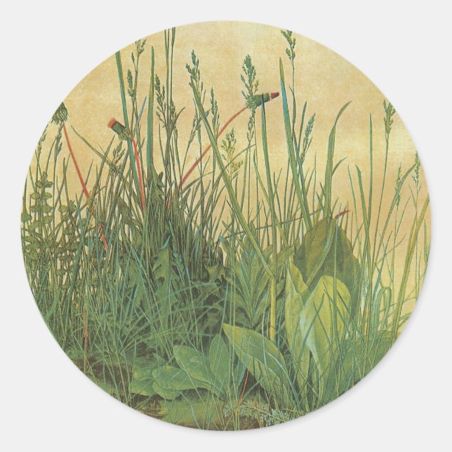 Das große (große) Stück Turf von Albrecht Durer Runder Aufkleber (Vorderseite)