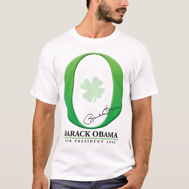 Das große Grün O - Barack Obama für Präsidenten T-Shirt (Vorderseite)
