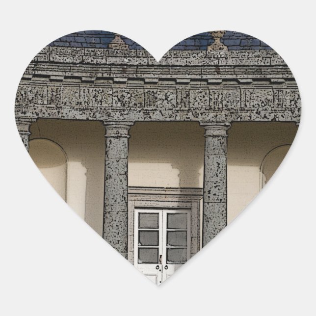 Das große Haus Herz-Aufkleber (Vorderseite)
