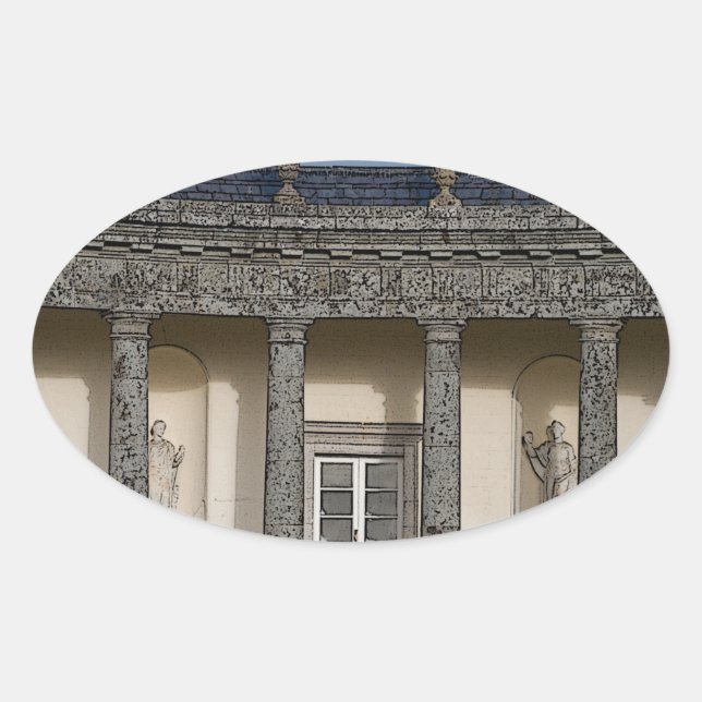 Das große Haus Ovaler Aufkleber (Vorderseite)