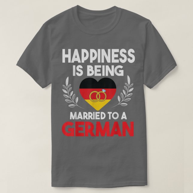 Das große Herzglücks ist einem Deutschen Verheirat T-Shirt (Design vorne)