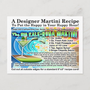 Das große KALE-HUNA-MARTINI-RezeptPostkarte Postkarte