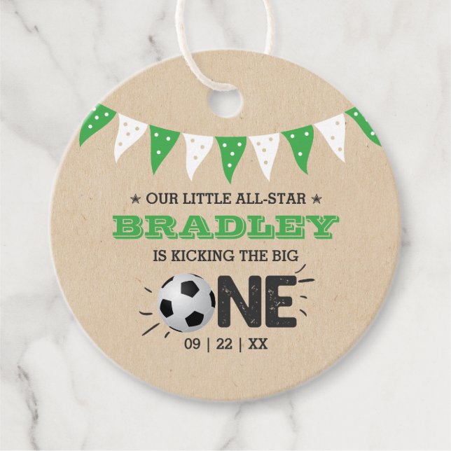 Das große Problem | Fußball 1. Geburtstag Geschenkanhänger (Vorderseite)