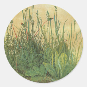 Das große Rasenstück von Albrecht Dürer Runder Aufkleber