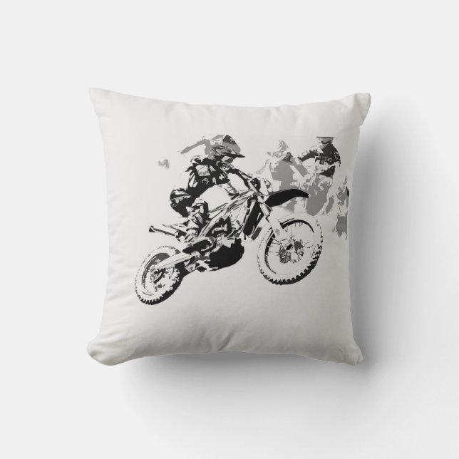 Das große Rennen - Motocross-Rennen Kissen (Vorderseite)