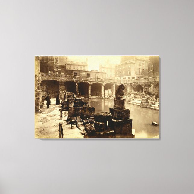 Das Große Römische Bad, Bad (b/w Foto) Leinwanddruck (Vorderseite)