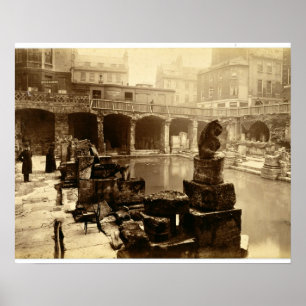 Das große römische Bad, Bad (b/w Foto) Poster